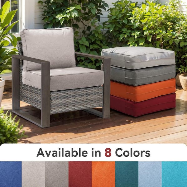 PlushCore 24 in. x 24 in. x 6 in. 6-Piece Deep Seating Outdoor Couch Thick Cushion Set in Beige (3-Set)