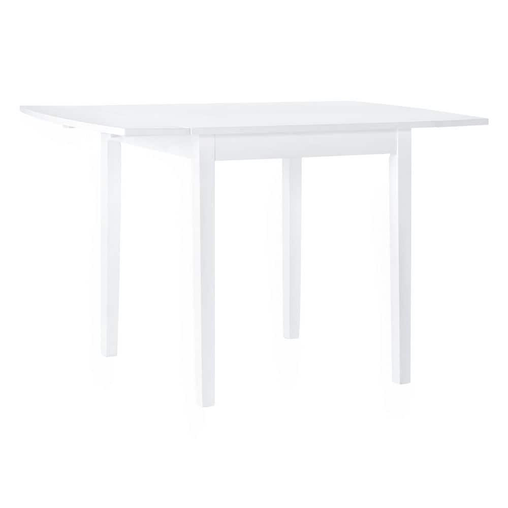Hubbard Drop Leaf White Wood 48 in. 4-Leg Dining Table Seats 4 price history on PriceWatchPro