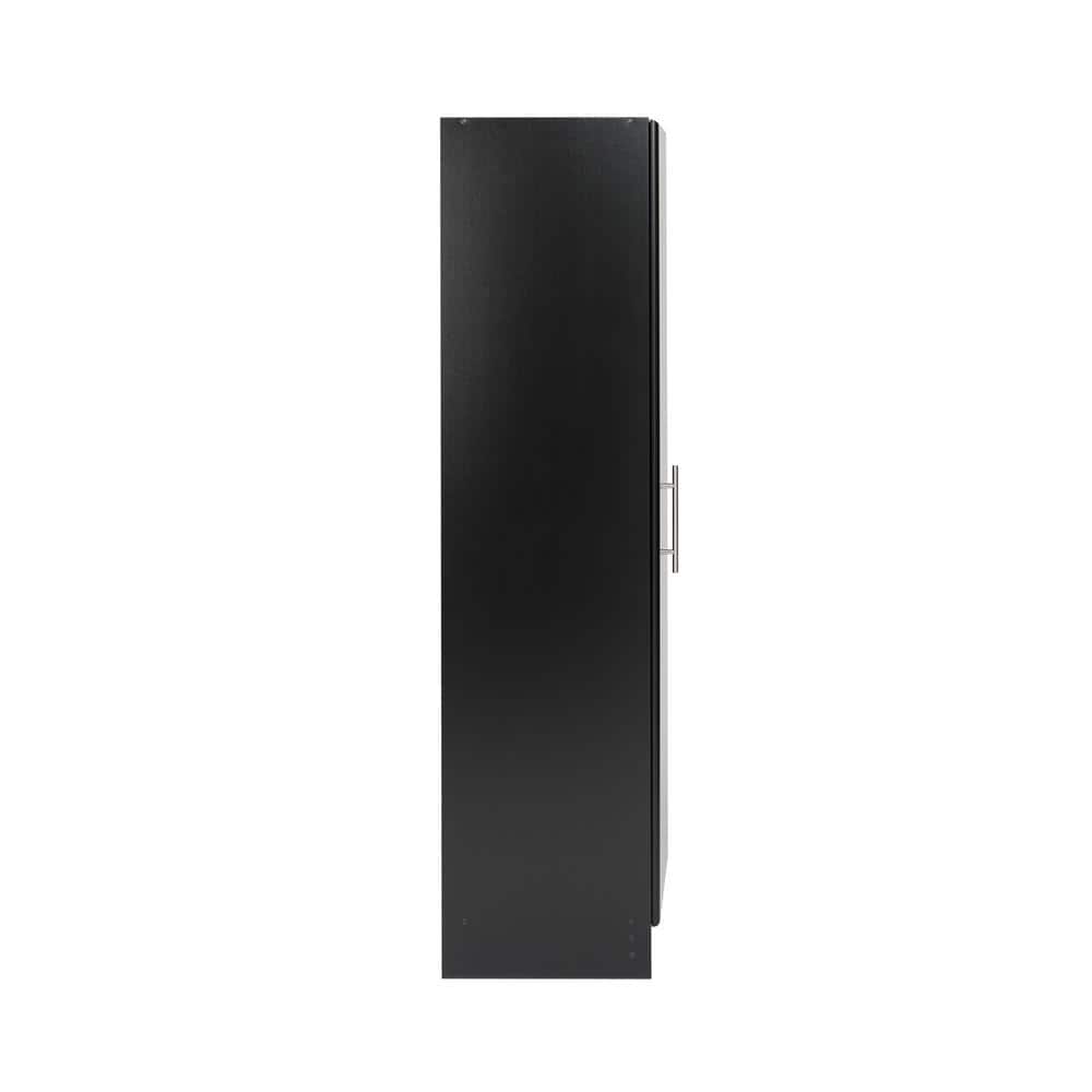 Black Slim Living Room Cabinet with Adjustable Shelves