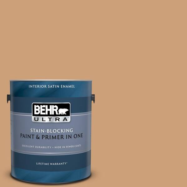 BEHR ULTRA 1 gal. #UL140-19 Kenya Satin Enamel Interior Paint and Primer in One