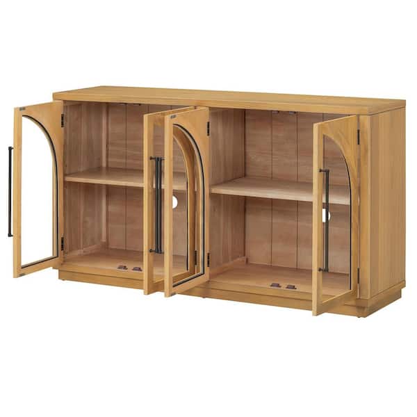 COWLOWN 60 in. W x 15.9 in. D x 34.3 in. H Bathroom Brown Linen Cabinet