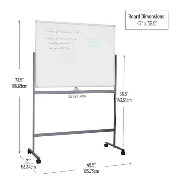 Portable Magnetic Dry Erase Double Sided Easel White board with 360° Flip  Quality Board, White