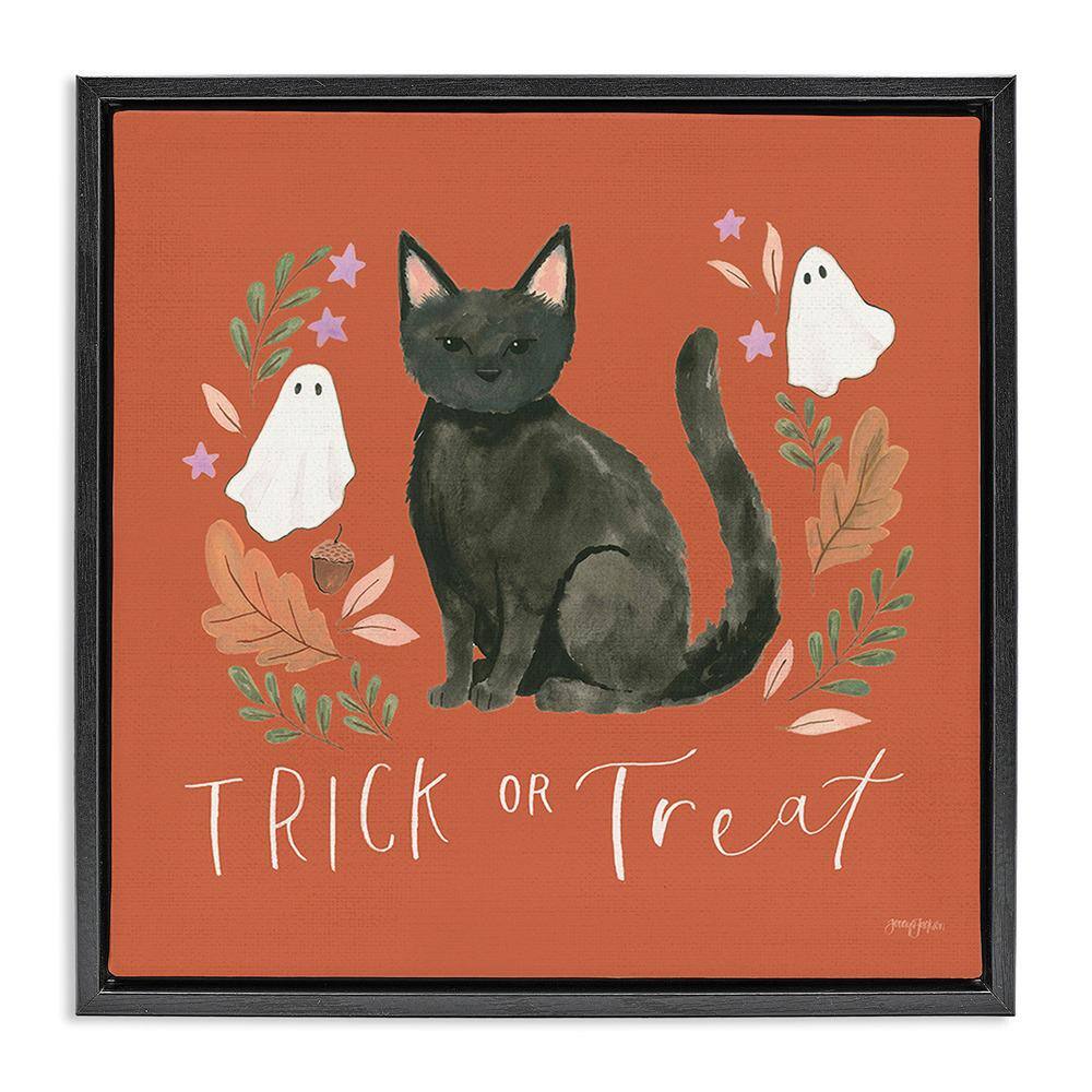 Trick Or Treat Cat by Jenaya Jackson 1 Piece Floater Frame Graphic Print Typography Poster Art Print 18 in. x 18 in. price history on PriceWatchPro