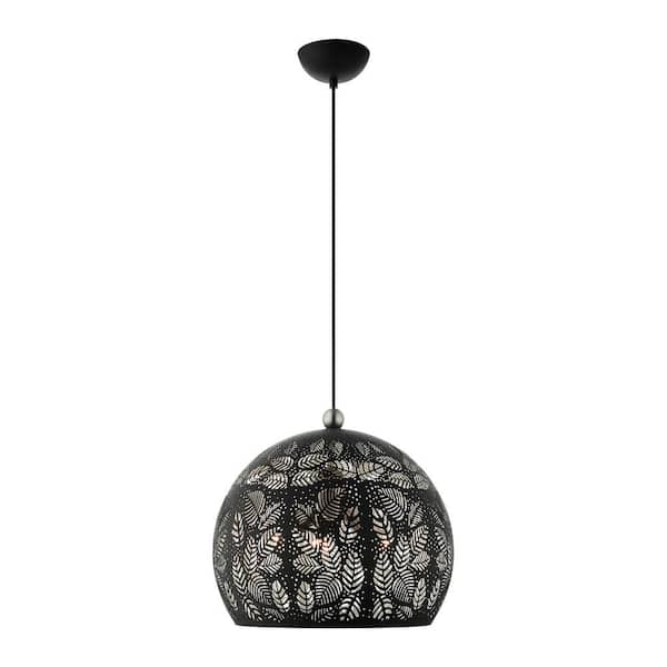 AVIANCE LIGHTING Allenworth 3-Light Black with Brushed Nickel Accents Pendant