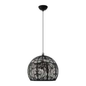 Chantily 3 Light Black with Brushed Nickel Accents Pendant