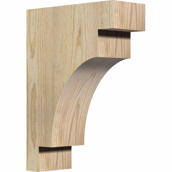 Ekena Millwork 4 in. x 10 in. x 14 in. Douglas Fir Mediterranean Rough Sawn Corbel