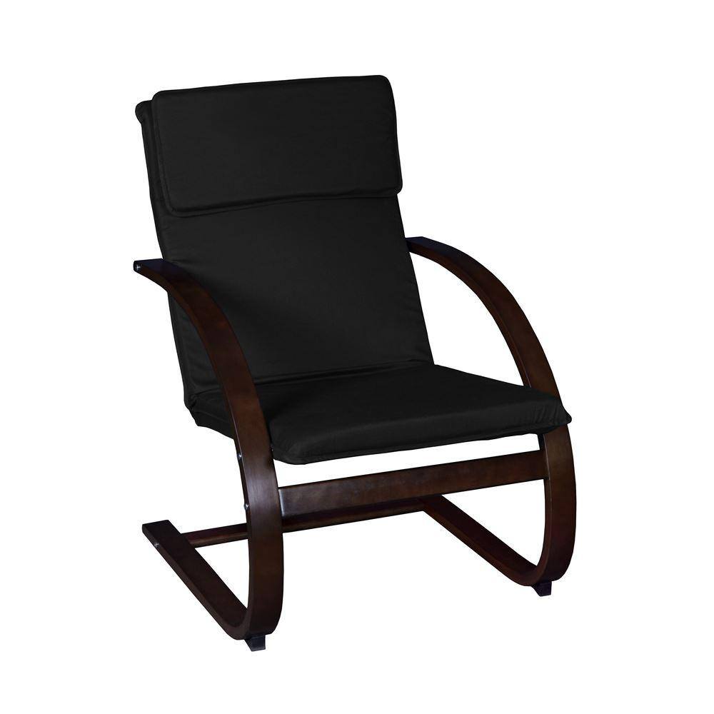 Baha Mocha Walnut/Black Bentwood Reclining Chair