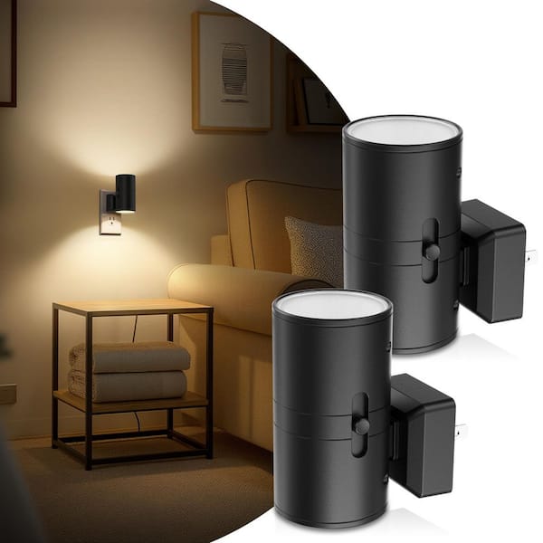 Dimmable Night Lights Plug into Wall, 3000K Soft White, Adjustable Brightness, Auto On/Off, 4-Pack for Bedroom, Hallway
