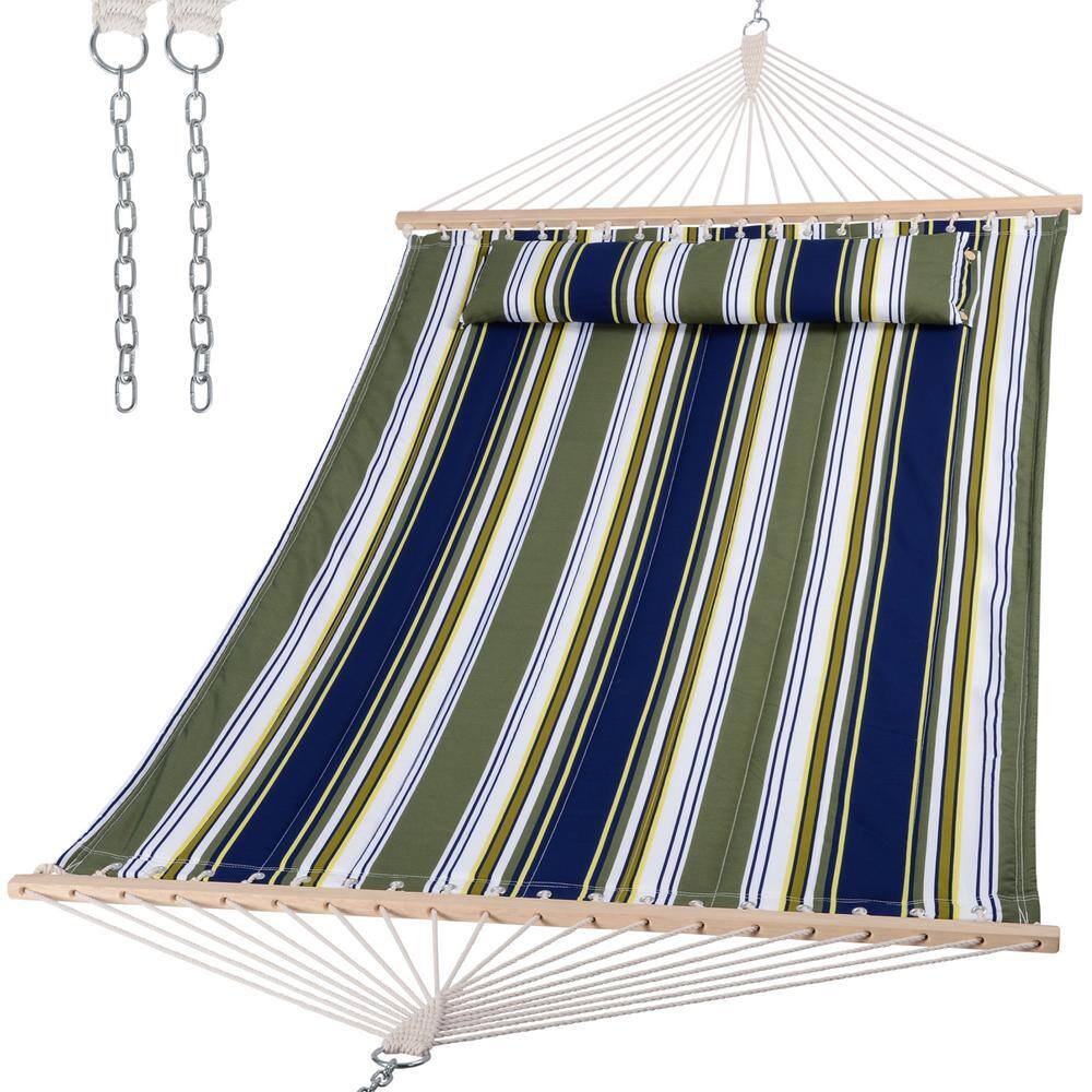 Atesun Double Hammock Quilted Fabric Swing with Spreader Bar