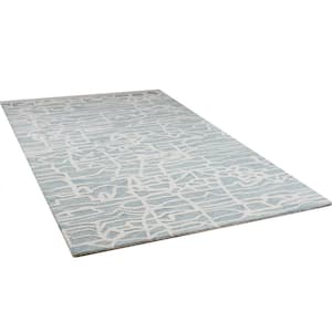 Nilito Teal 4 ft. x 6 ft. (3 ft. 6 in. x 5 ft. 6 in.) Geometric Transitional Accent Rug