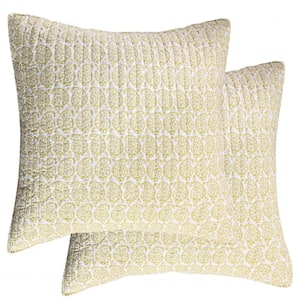 St. Claire Yellow Paisley Quilted Cotton Euro Sham (Set of 2)