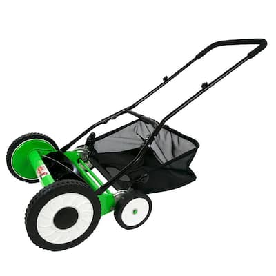 Samger Hand-push Lawn Mower Manual Mower W/ 23l Pickup Tray Roller