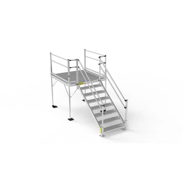 Pathway 3G Aluminum Stair Kit 50 in. to 59-3/8 in. with 5 ft. x 5 ft. Platform