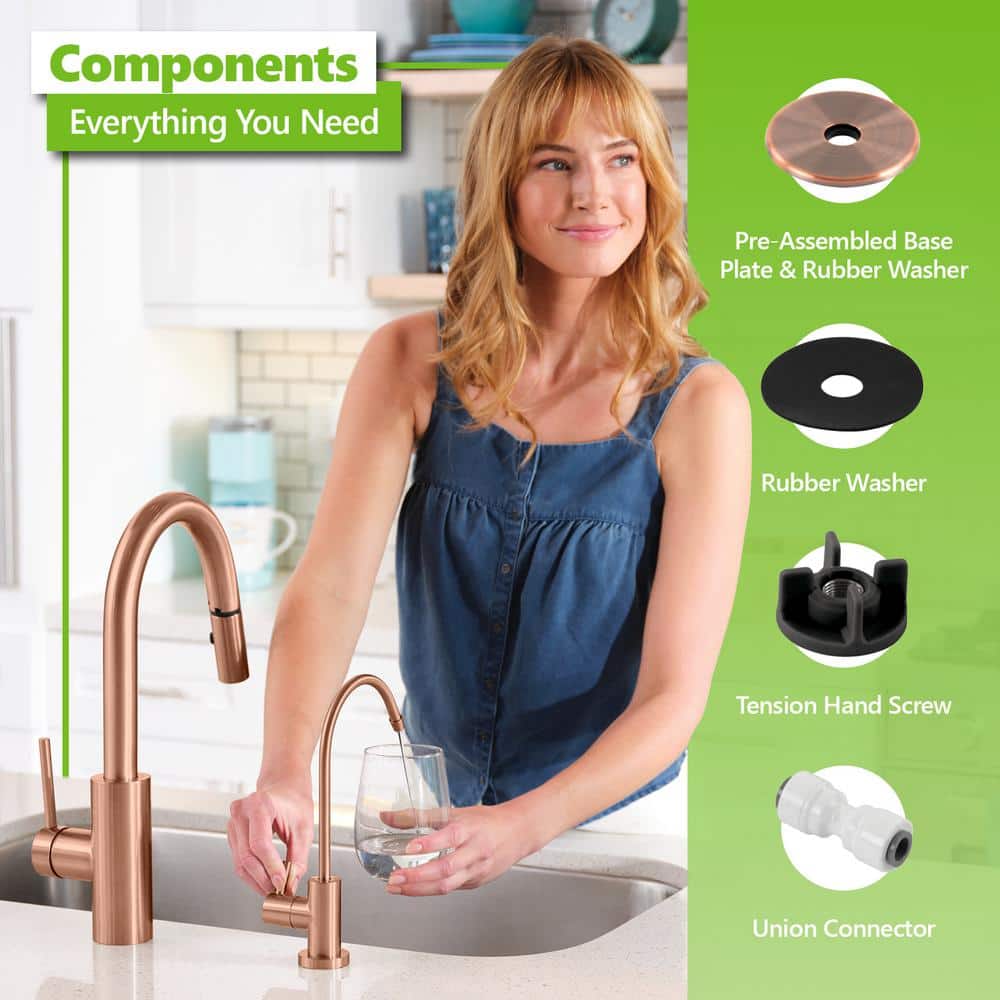 Brushed Copper High-Arch Stainless Steel Water Filter Faucet