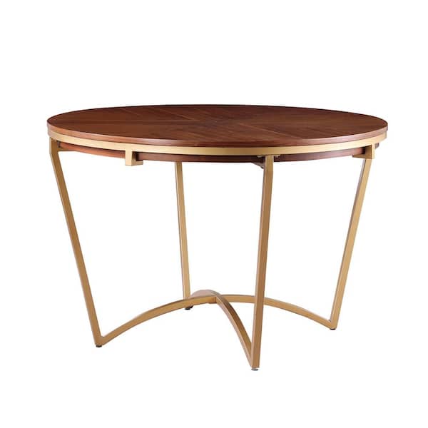 Best Master Furniture Newport 46 in. L Round Walnut Wood Dining Table (Seats 4)