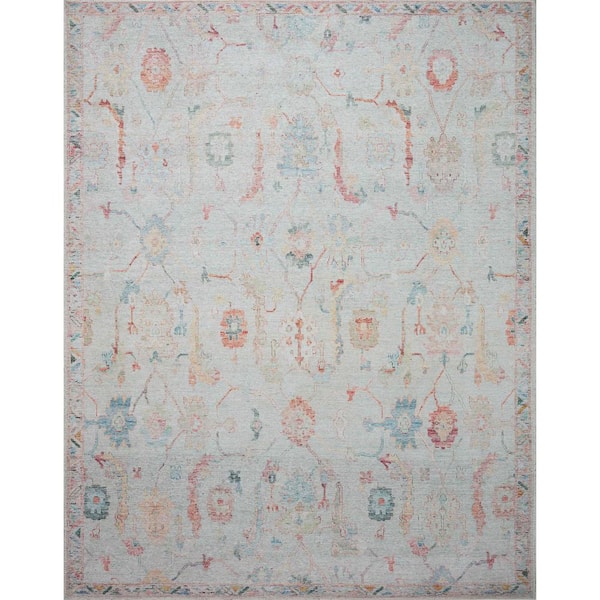 LOLOI II Elysium Pebble/Multi 5 ft. x 7 ft. 6 in. Printed Vintage Botanical Area Rug