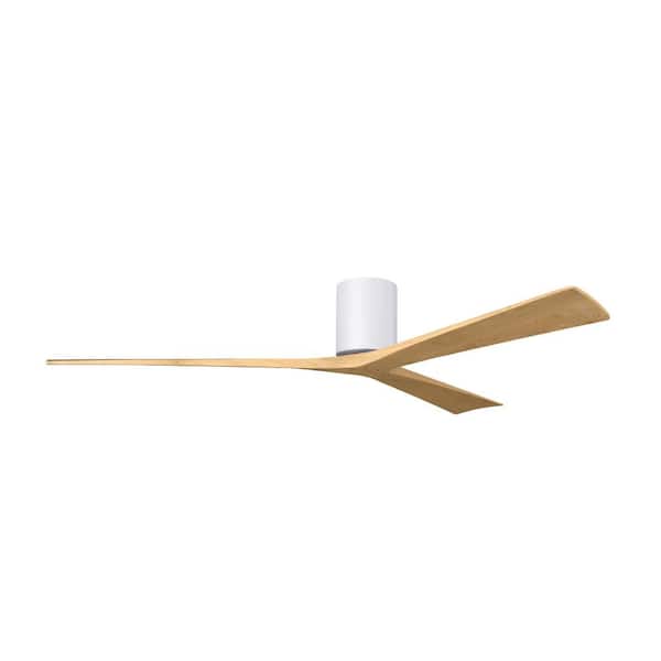 Matthews Fan Company Irene-H 52-in Gloss White Indoor/Outdoor Flush Mount Ceiling Fan with Remote (3-Blade)