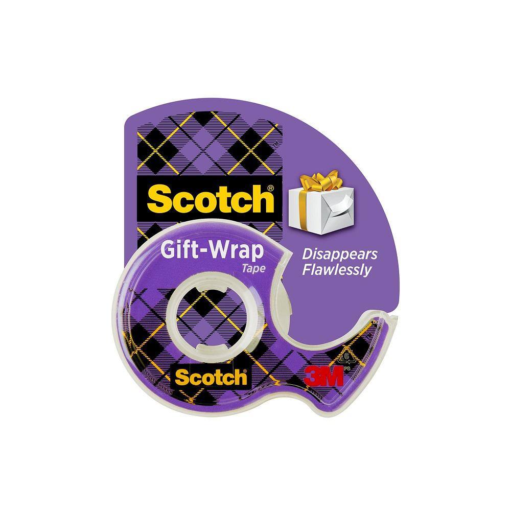 Scotch Gift Wrap Tape Satin .75” x  650" 3M Photo Safe Pack of 5 