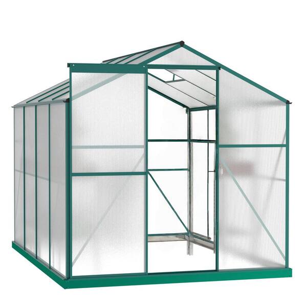 100 in. W x 75 in. D x 79 in. H Polycarbonate Greenhouse, Green