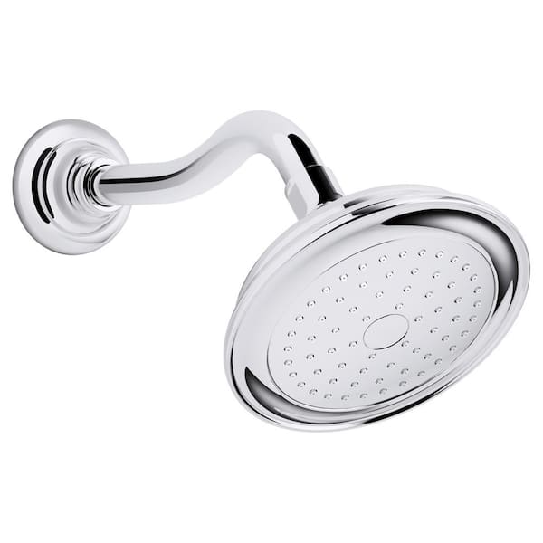 Artifacts 1-Spray 6 in. Single Wall Mount Fixed Shower Head in Polished Chrome