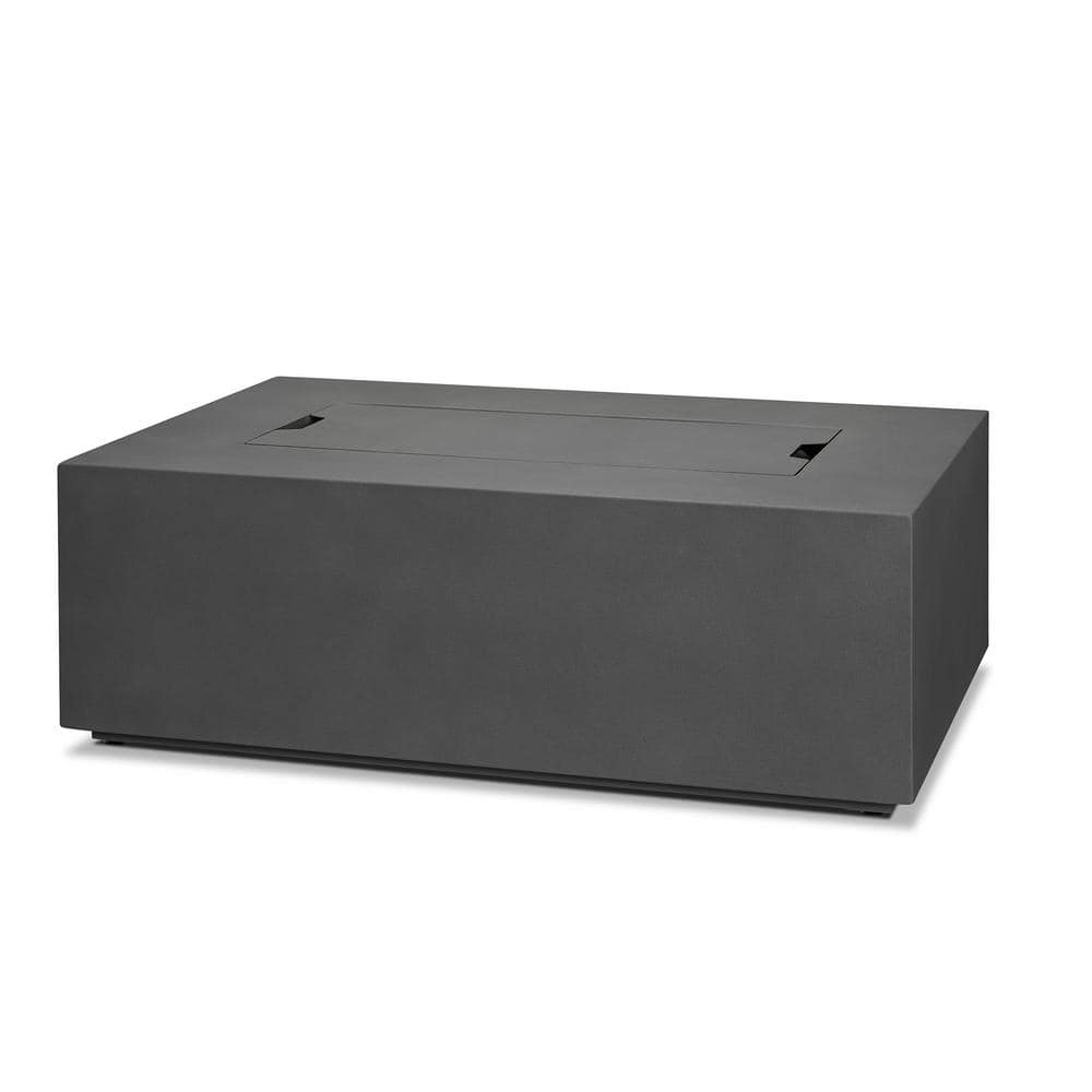 Weathered Slate Rectangular Gas Fire Pit Table