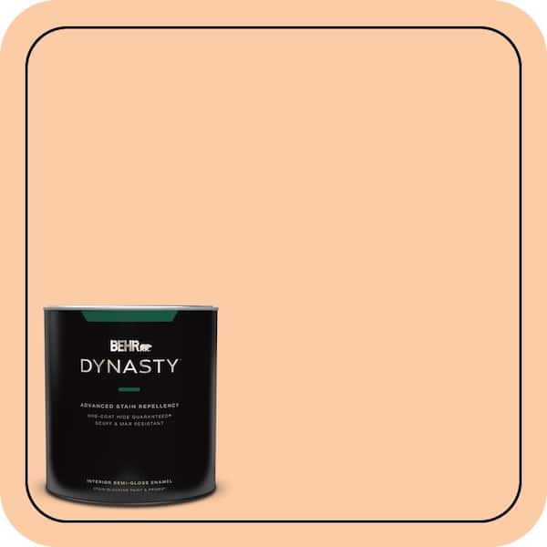 BEHR DYNASTY 1 qt. #270C-3 Coral Confection Semi-Gloss Enamel Interior Stain-Blocking Paint & Primer