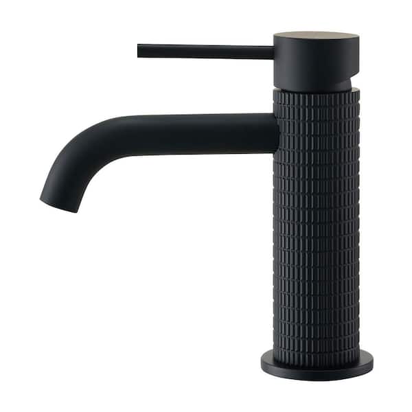Mendavia Single Handle Single Hole Bathroom Faucet in Matte Black