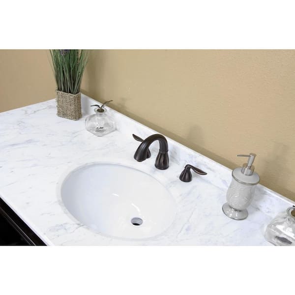 Olivia 50ES 50 in. Single Vanity in Espresso with Marble Vanity Top in White