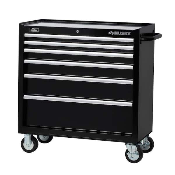 Husky 36 in. 6-Drawer Roller Cabinet Tool Chest in Black