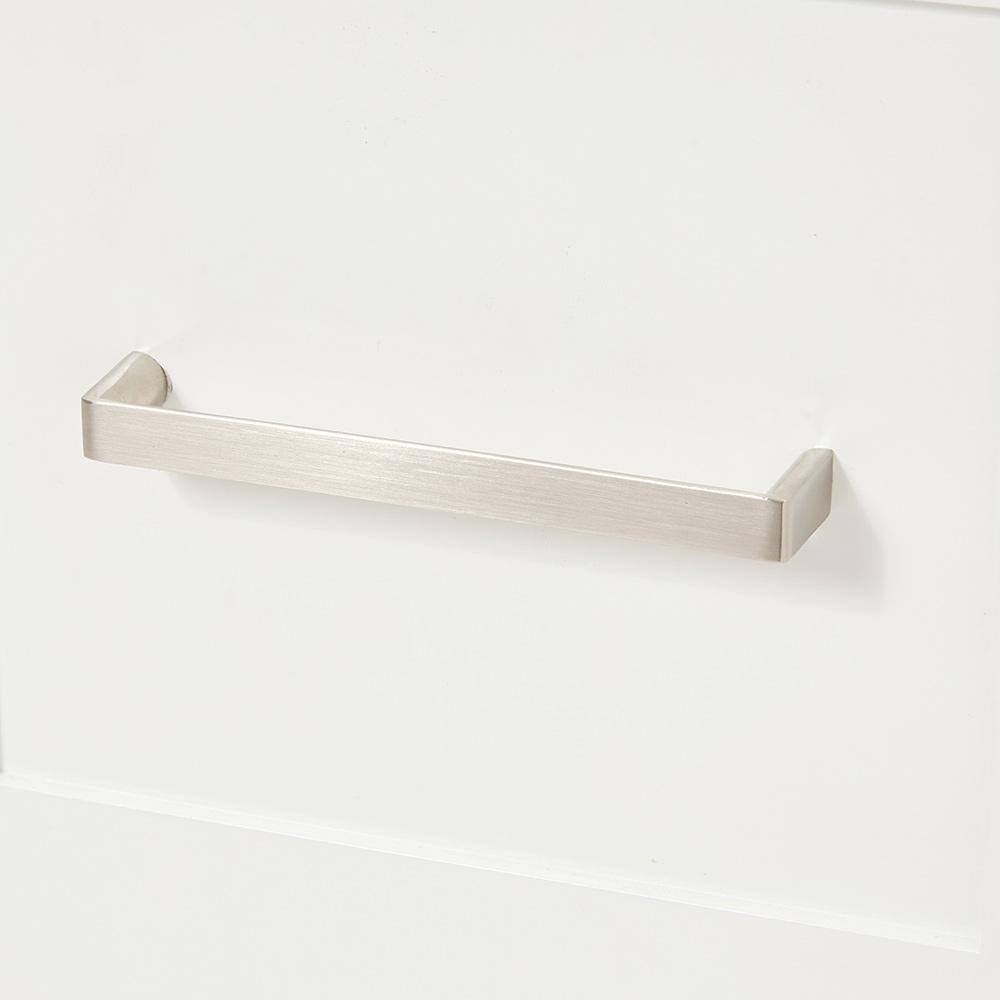 White Double Freestanding Bathroom Vanity Base with Nickel Hardware