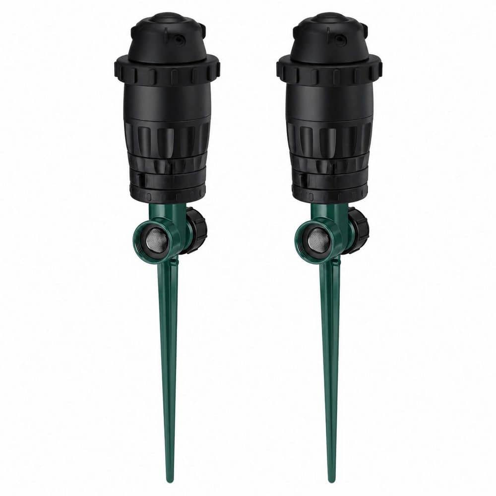 Adjustable Spray Lawn Sprinkler with 5 Patterns, 360° Coverage, Aluminum Spike for Uneven Ground, 2 Pack price history on PriceWatchPro