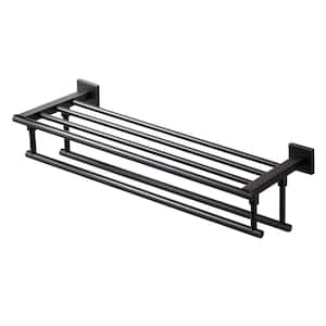 24 in. Bathroom Wall Mounted Double Tier Towel Rack with Double Towel Bar Stainless Steel in Oil Rubbed Bronze