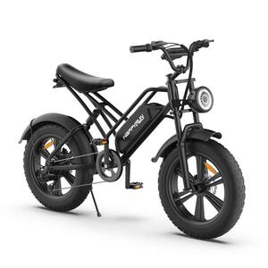 20 in. Fat Tyres Off-road Electric Bike for Adults, 75-Watt Powerful Motor4-Volt 15Ah Removable Lithium Battery, Black