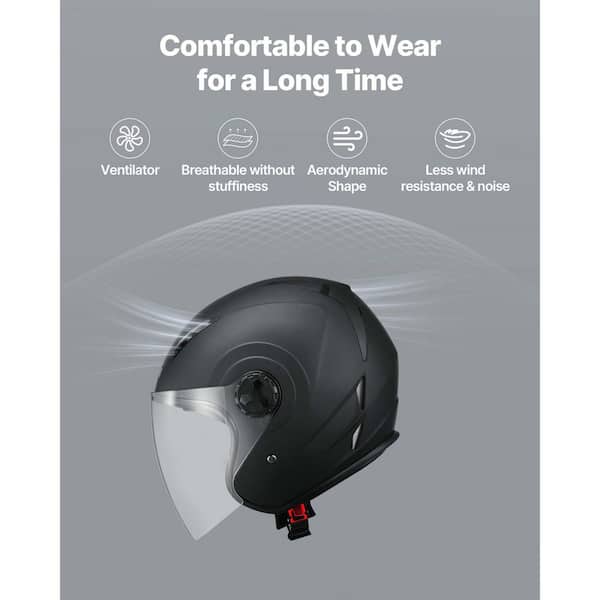 SKYSHALO Motorcycle Helmet, Matte Black, M Adult Motocross Dirt Bike Helmet  with Clear Visor for Men & Women, DOT Approved MTC34KMMHS00GU3DL002V0 - The  Home Depot