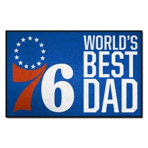 Philadelphia 76ers Blue 1.5 ft. x 2.5 ft. Starter Area Rug World's Best Dad Starter Mat