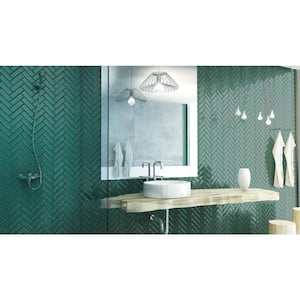 Irish Spectra 8.39 in. x 11.42 in. Chevron Iridescent Glass Mosaic Tile (0.665 sq. ft./Each, Sold in Case of 10 Pieces)