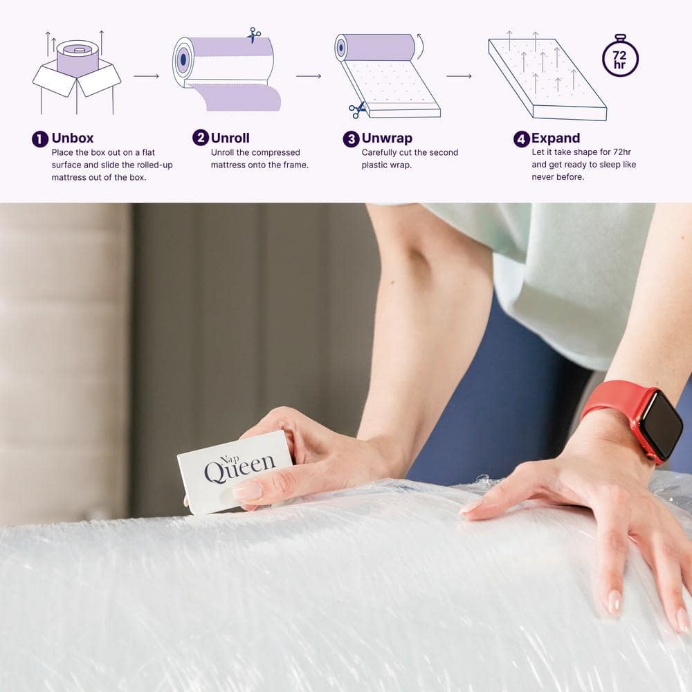 King 12" White Gel Memory Foam Adjustable Bed