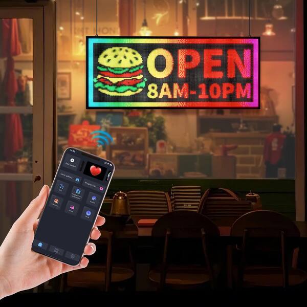 SKYSHALO Programmable LED Sign, P6 Full Color Digital Scrolling
