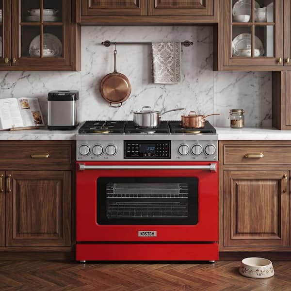 KOSTCH Tilt Panel 36 in. 6-Burner Freestanding Propane Gas Range