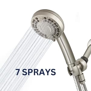 7-Spray Patterns with 1.8 GPM 4 in. Wall Mount Adjustable Handheld Shower Head in Brushed Nickel