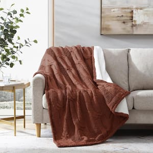 DONNA SHARP Plush Knit Tobacco Polyester Throw Blanket Y00123 - The Home  Depot