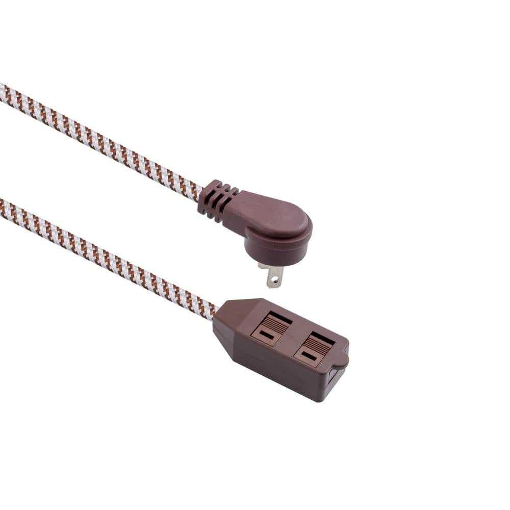 HDX 10 ft. 16-Gauge/2 Brown Braided Extension Cord (1-Pack) LTS-B2/A19 -  The Home Depot