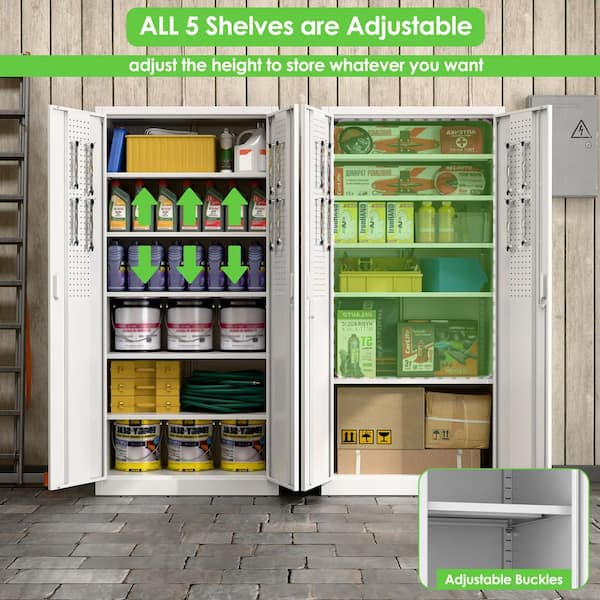 K❤︎ Kaikeeqli 34 in. W x 71 in. H x 18 in. D Metal Storage