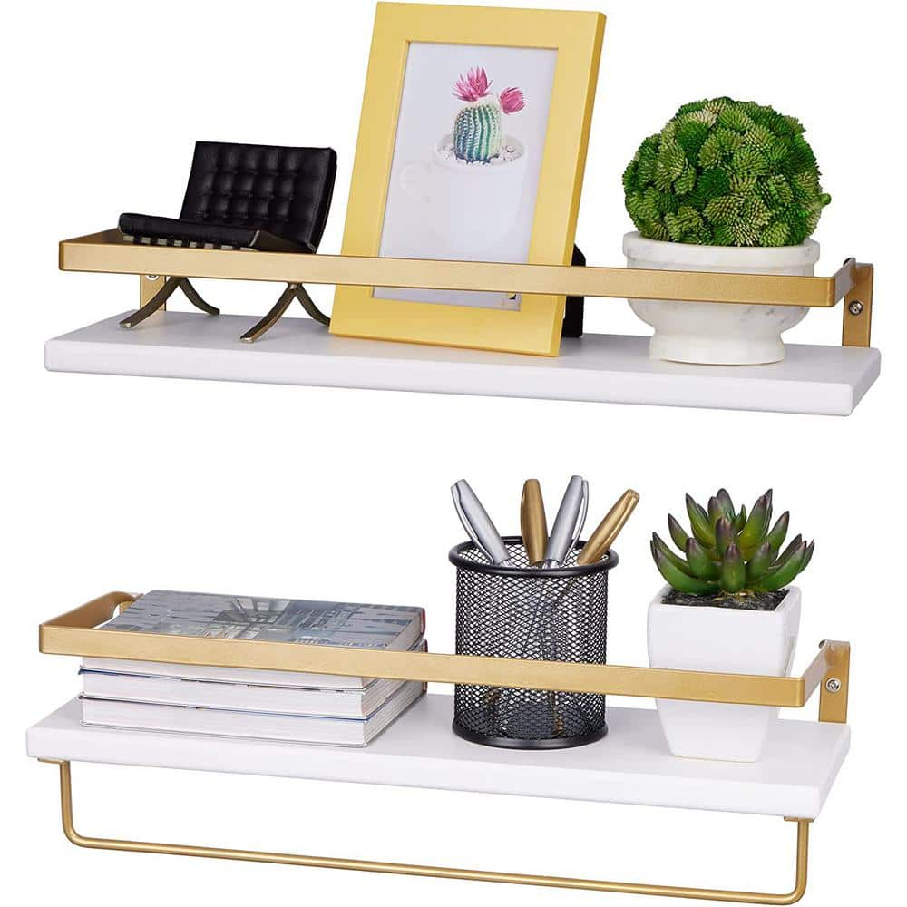 Home Decorators Collection Gold Metal Glam Tiered Wall Shelf