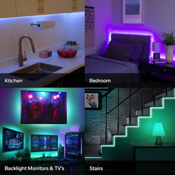 6.5ft Indoor Motion Activated RGBW Color-Changing LED Light Strip