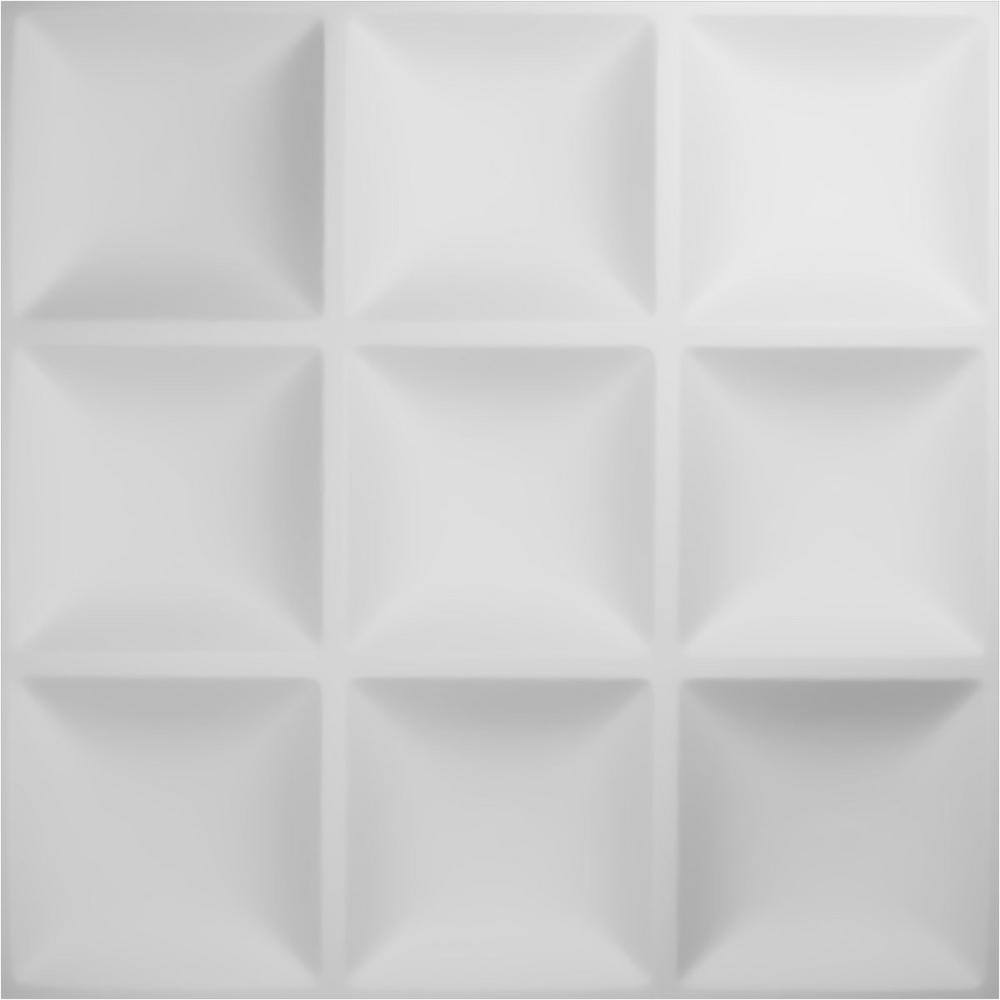 White Textured 3D PVC Wall Panels Set of 10