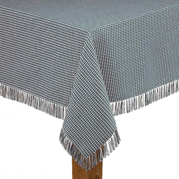 Lintex Homespun Fringed 52 in. x 52 in. Hunter Checkered 100% Cotton Tablecloth