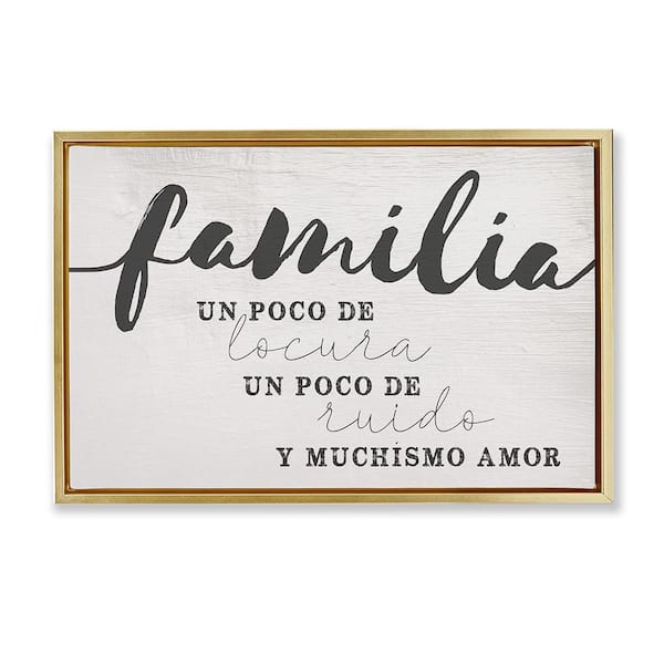 Stupell Industries Family Lots of Love by Lil' Rue Gold Floater Frame Typography Graphic Art Print 21 in. x 31 in.