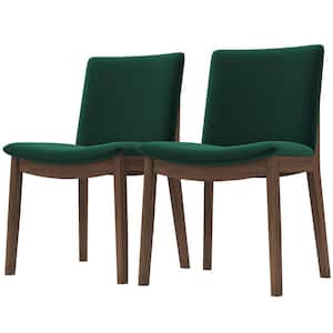 Valentine Mid-Century Modern Green Fabric Dining Chair (Set of 2)