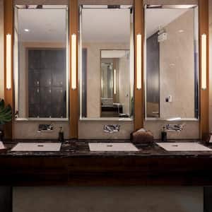 Procyon 25 in. Silver ETL Certified Integrated LED Vanity and Bathroom Lighting Fixture AC LED ADA Compliant Damp Rated